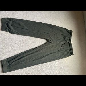 Green Knit Fabric Joggers